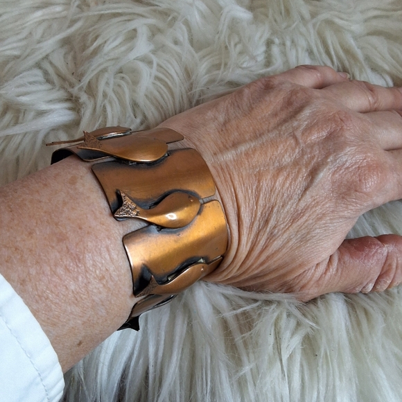 Rare Rebajes Mid Century Copper Fish Design Bracelet - Picture 2 of 12